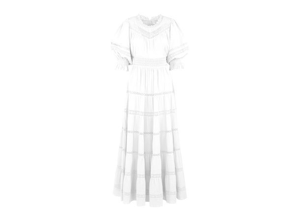 Paola Dress White S Lace maxi dress 