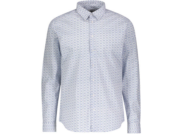 Albi Shirt Blue AOP S Flower print stretch shirt 