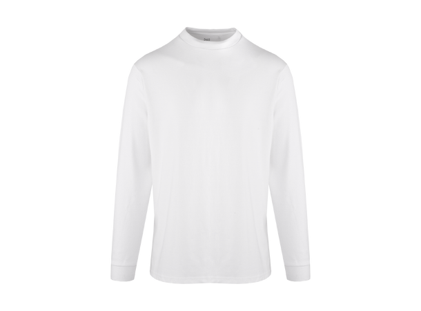 Bruno LS Tee White M Organic cotton mock neck 