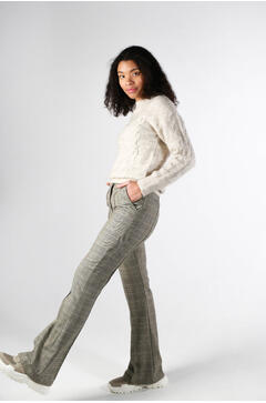 Cleo Pants Boot cut pants check pattern