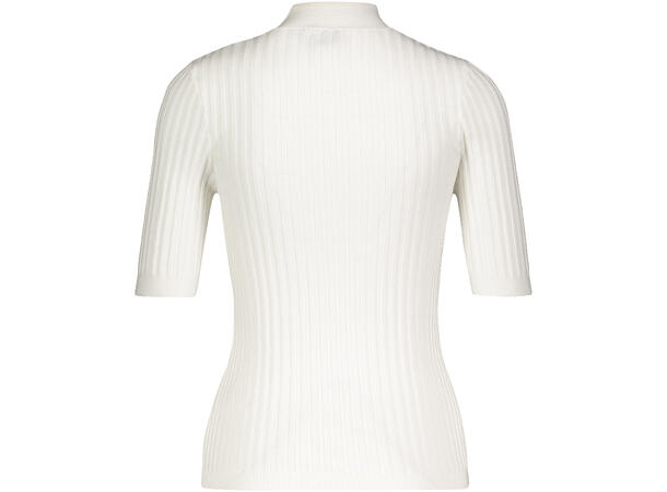 Fannie Top White L SS rib mock neck 