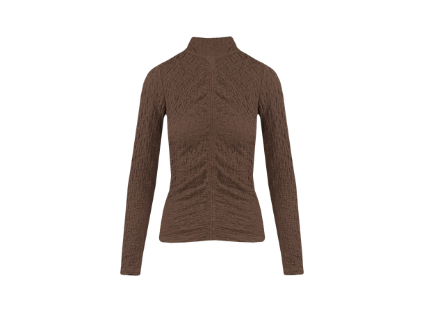 Hana Top Brown M Cotton turtle-neck longsleeve 