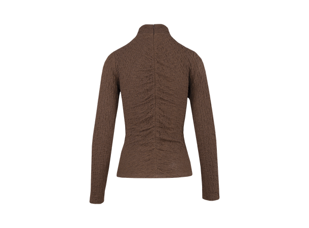 Hana Top Brown M Cotton turtle-neck longsleeve 