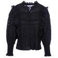 Kristy Blouse Black XS Cotton blouse with lace trim