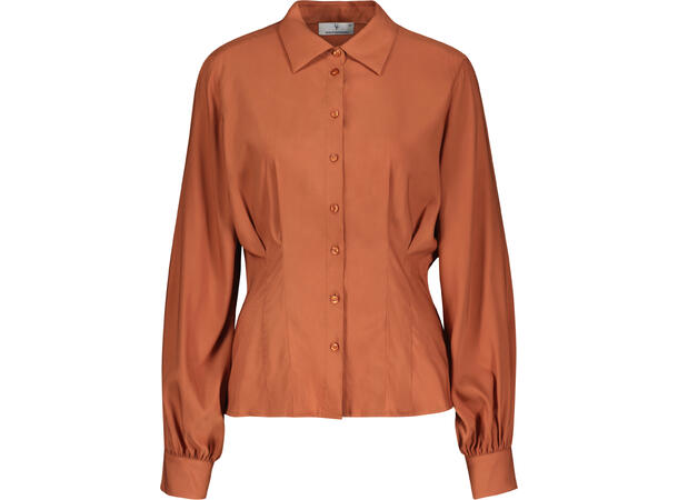 Lillith Blouse Rust L Silk touch stretch blouse 