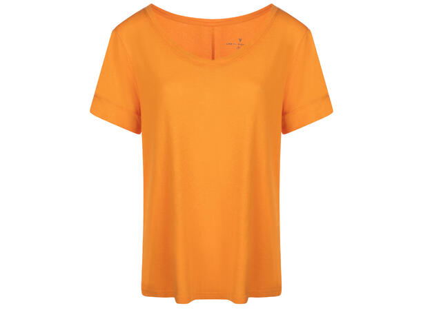 Lily V-neck Tee Apricot S Linen v-neck tee