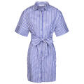Rita Dress Blue stripe S Striped poplin shirt dress