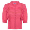 Sherry Blouse Pink S SS blouse with lace trim