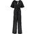 Victoria Jumpsuit Black S Satin wrap jumpsuit 