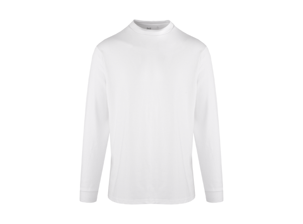 Bruno LS Tee White L Organic cotton mock neck 