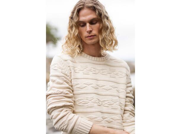 Inka Sweater Cream S Cotton crew neck 