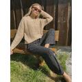 Itzel Sweater Sand L Hole stitch mohair sweater