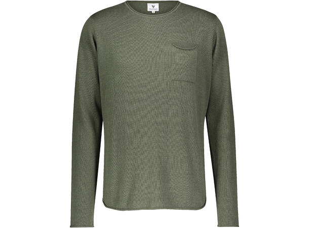 Jerry Sweater Olive XXL Cotton/viscose sweater w/pocket 