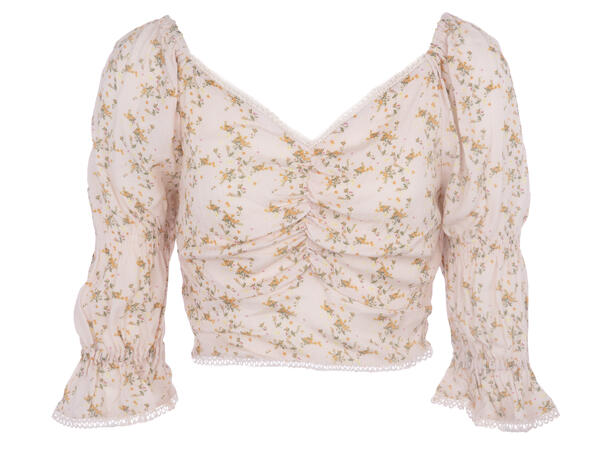 Jessica Top Small Flower AOP S Cropped heartshaped top 