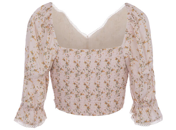 Jessica Top Small Flower AOP S Cropped heartshaped top 