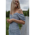 Josephine Dress Blue Windmill AOP L SS chiffon mini dress