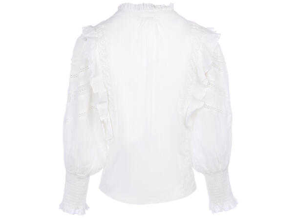 Kristy Blouse White S Cotton blouse with lace trim 
