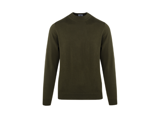 Leon Sweater Olive M Meriono mock neck 