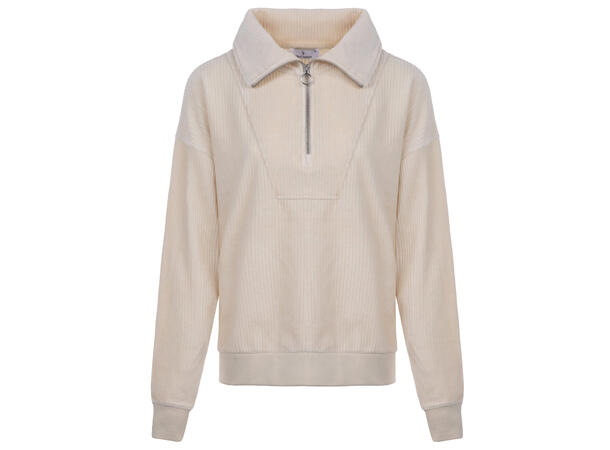 Lizzie Sweater Cream S Half-Zip corduroy stretch 