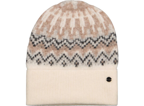 Lotte Beanie Cream Multicol One Size Fair isle pattern beanie 