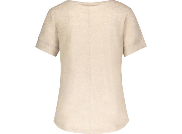 Millie Tee Sand Melange S Linen r-neck tee 