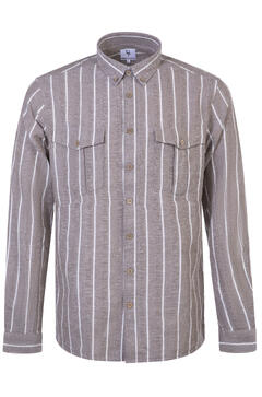 Russel Shirt Striped linen pocket shirt