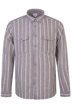 Russel Shirt Striped linen pocket shirt