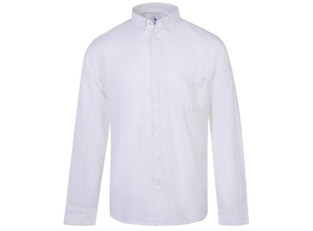 Thad Shirt White M Linen cotton LS shirt 