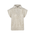 Arianna Vest Sand XL Mohair Half-zip vest