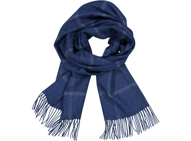 Bea Scarf Mid Blue Check One Size Wool scarf 
