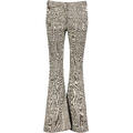 Cleo Pants Beige Check S Boot cut pants check pattern