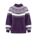 Hani Sweater Purple multi S Pattern round neck