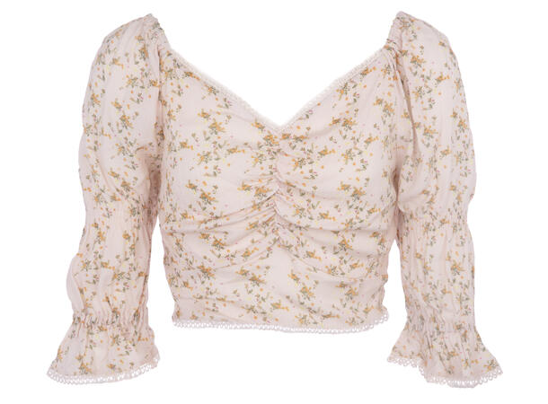 Jessica Top Small Flower AOP M Cropped heartshaped top