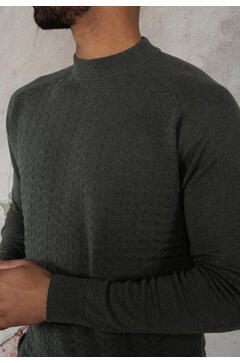 Jose Sweater Herringbone mock neck