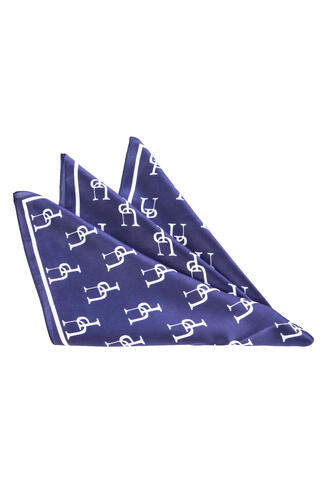 Kristiansand Scarf Navy One Size Printed silk scarf