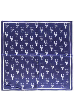 Kristiansand Scarf Navy One Size Printed silk scarf