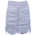 Pauline Skirt Blue windmill AOP S Ruched chiffon skirt