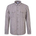 Russel Shirt Dusky olive S Striped linen pocket shirt