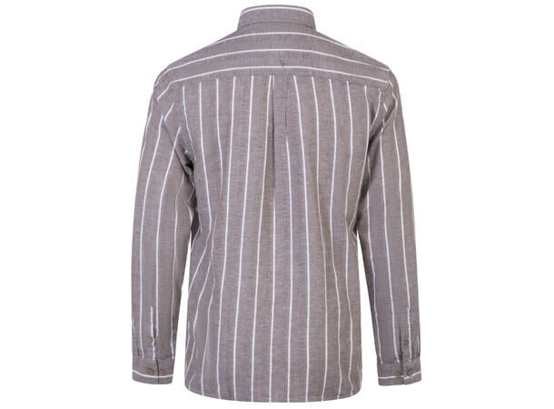 Russel Shirt Dusky olive S Striped linen pocket shirt 