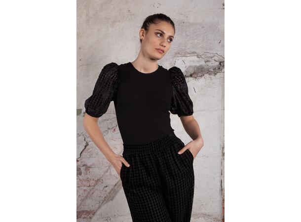 Solina top Black S Houndstooth short sleeve top 