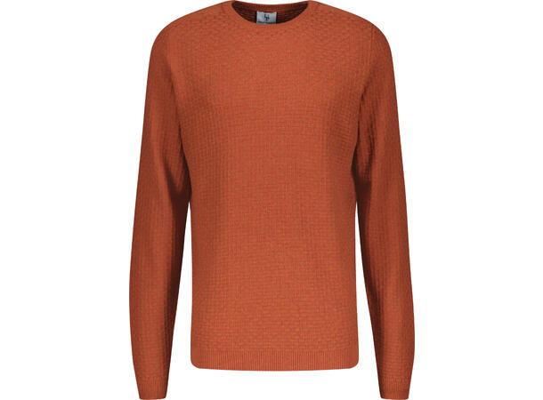 Sten Sweater Burn Orange S Brick pattern merino blend 