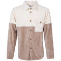 Trond Shirt Light Camel/Cream XL Corduroy block overshirt