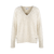 Samantha Sweater Cream XS V-neck alpaca sweater 