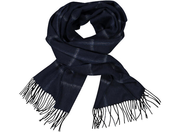 Bea Scarf Navy striped check One Size Wool scarf 
