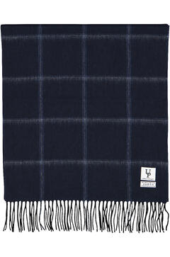 Bea Scarf Navy striped check One Size Wool scarf