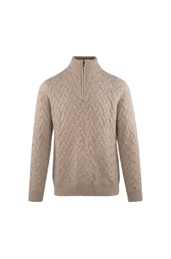 Bernard Half-zip Cable soft half-zip sweater