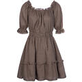 Eliane Dress Olive XL Organic cotton offshoulder