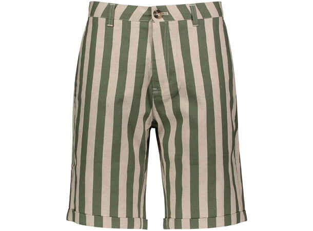 Felix Stripe Shorts Olive stripe S Linen stretch shorts - Urban Pioneers AS