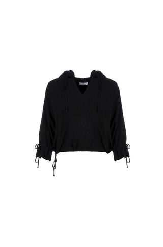 Nikki Top Linen slub hoodie