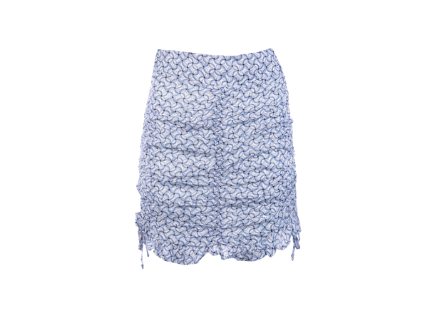 Pauline Skirt Blue windmill AOP M Ruched chiffon skirt 